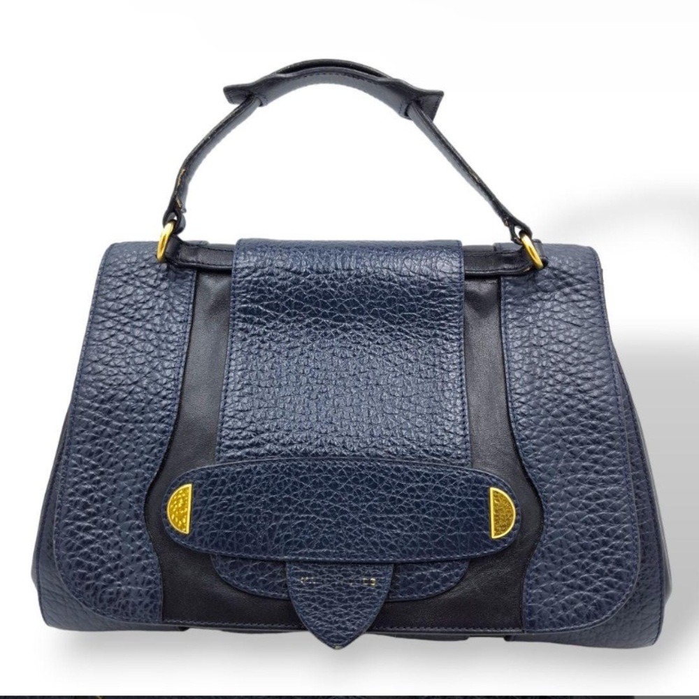 Marc Jacobs EUC+ Navy Calfskin Thompson Satchel Doctors Style Handbag